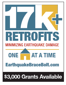 A graphic that says 17 thousand plus retrofit minimizing earthquake damage one house at a time.