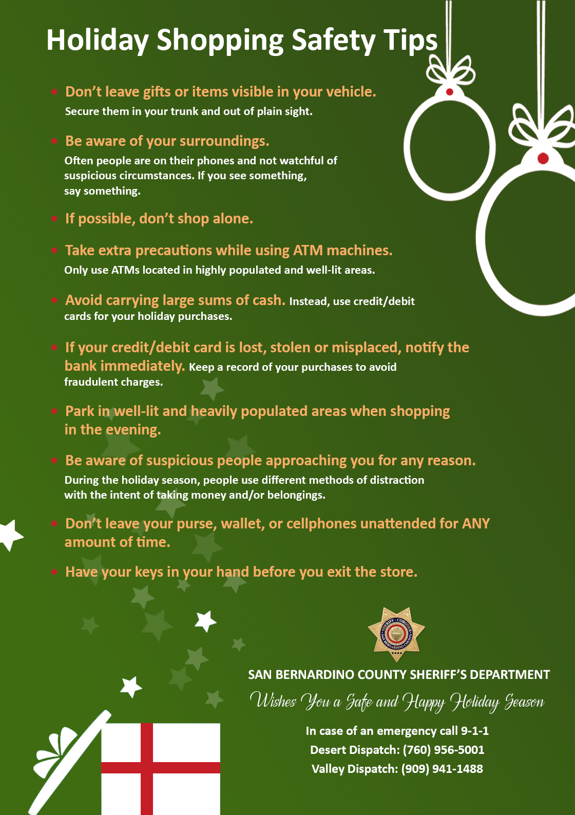 Sheriff Shopping Safety tips