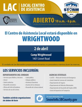 A flier with local state and county agencies listed with Camp Wright wood address and time.