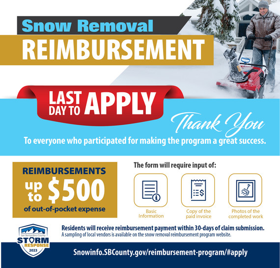 Snow Removal Reimbursement Program Last Day to Apply