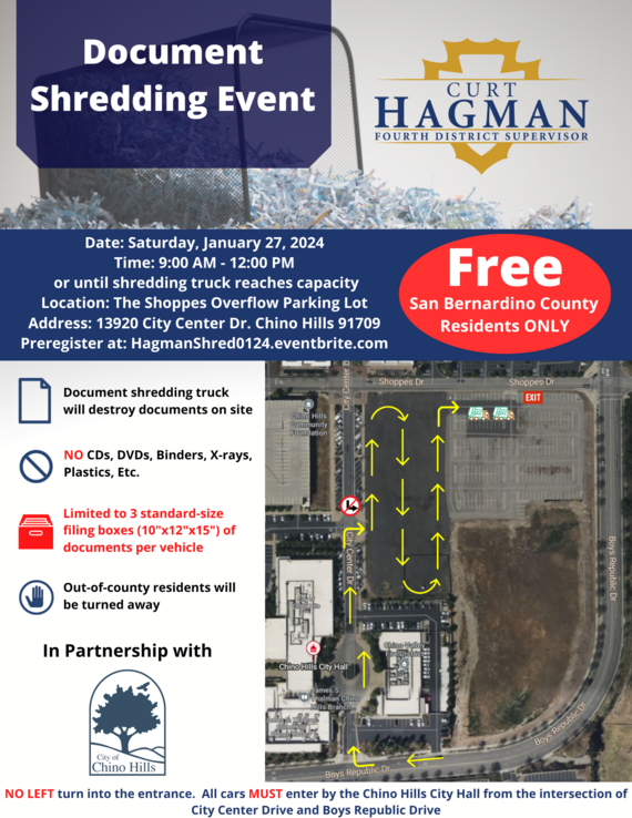 Curt Hagman Chino Hills Shredding Event