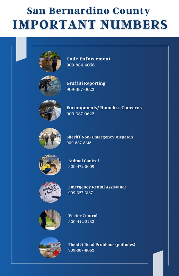 San Bernardino County Important Numbers
