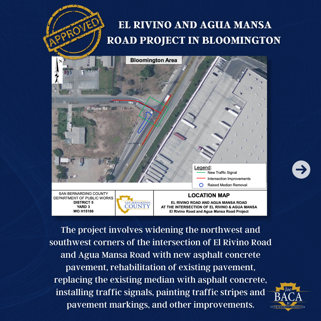 Approved El Rivino And Agua Mansa Road Improvement Project