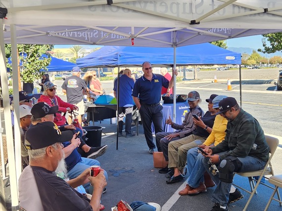 Supervisor Curt Hagman Greeting Veterans at the 2024 Veteran Claims Event