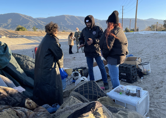 Volunteers work together to count the homeless during the 2022 Point-In-Time Count.