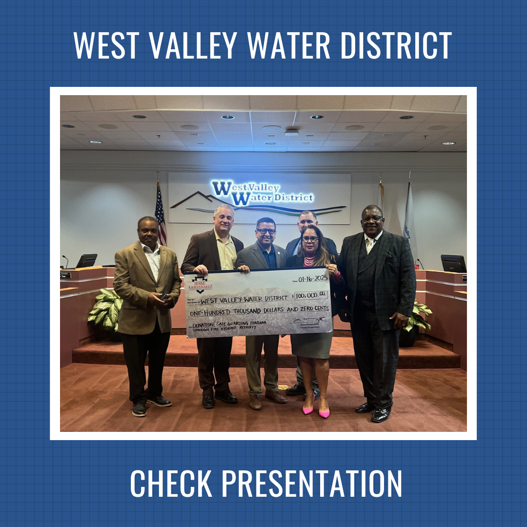 West valley water District check presentation