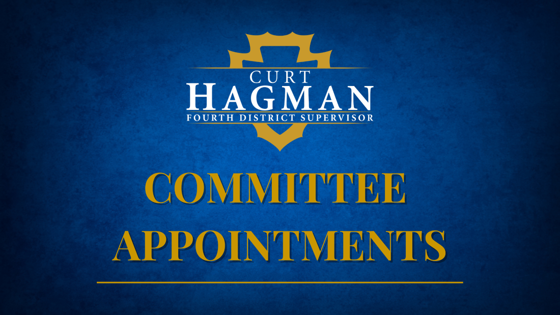 Curt Hagman, Fourth District Supervisor, Committee Appointments