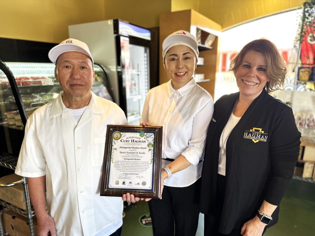 Owner of Imari Sushi, Kazumi Ikeoa, Co-owner Shelly Arai, and Team Hagman member Jodi James