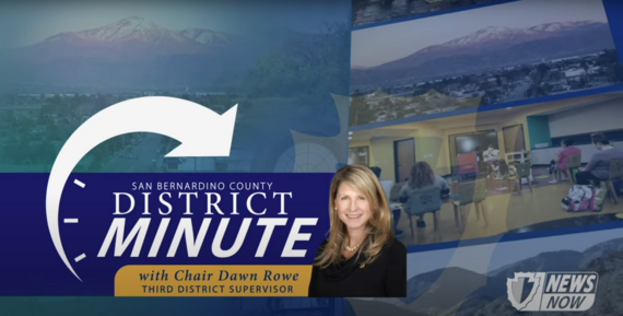 Screenshot from San Bernardino County News Now "District Minute" featuring Supervisor Dawn Rowe and the Third District