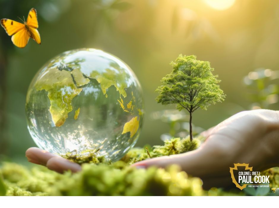 earth day globe, butterfly and tree