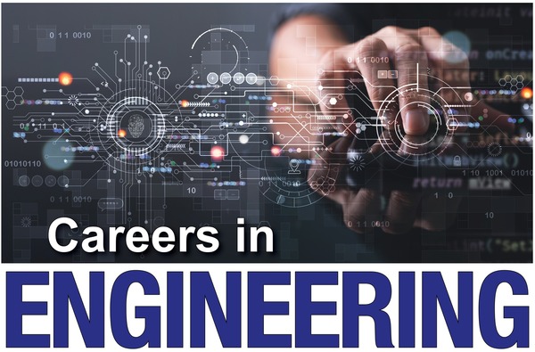 Careers in Engineers Graphic with stylized photo background