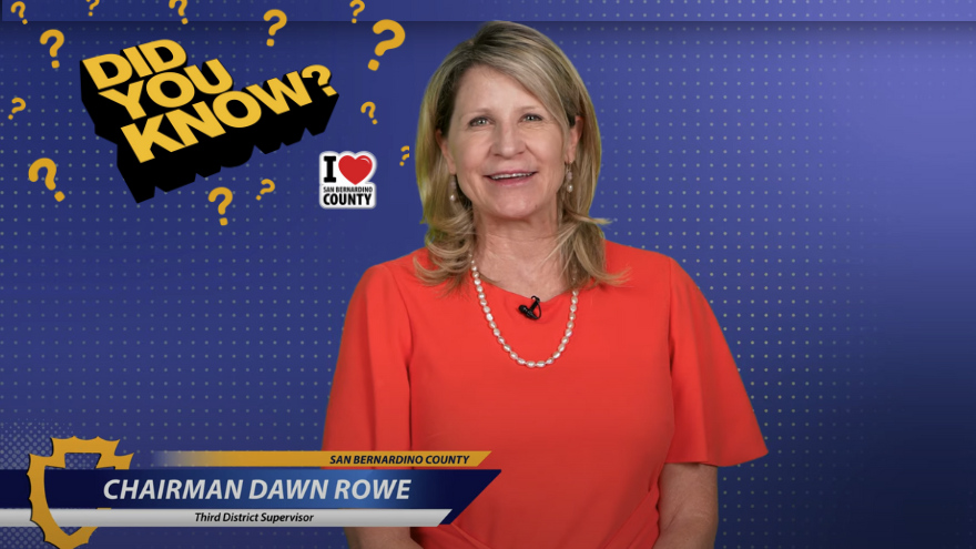 Supervisor Rowe smiling against a blue background with the words DID YOU KNOW? in the upper left corner and her official county logo at the bottom