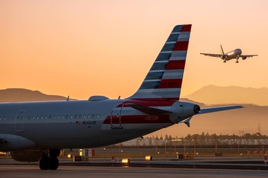 Planes taking off and landing at Ontario International Airport