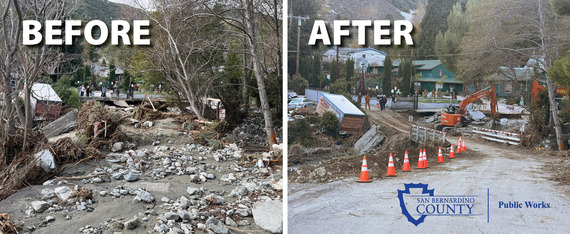 Before and After of Happy Jack Bridge 
