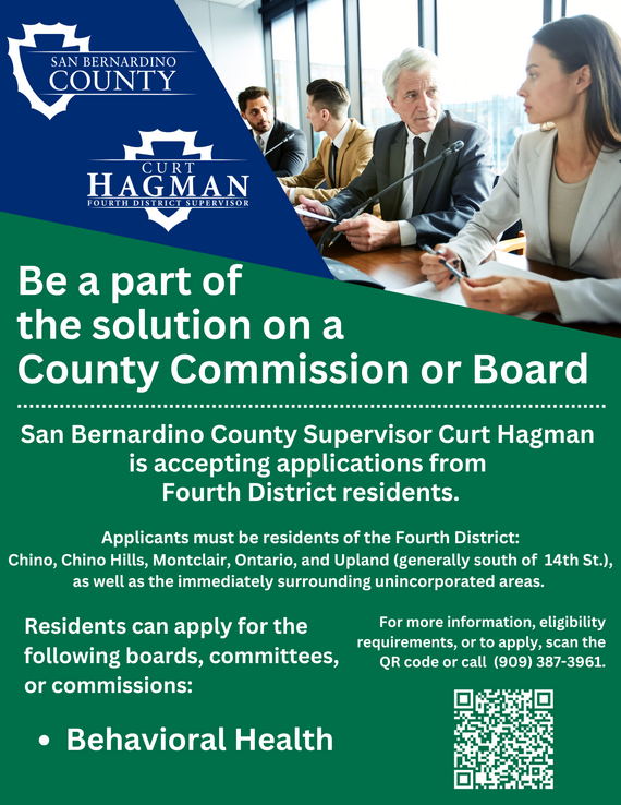 Flyer inviting Fourth District residents to apply for county boards and commissions