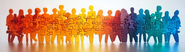 Infographic showing workers connected to one another for story on Workplace Culture