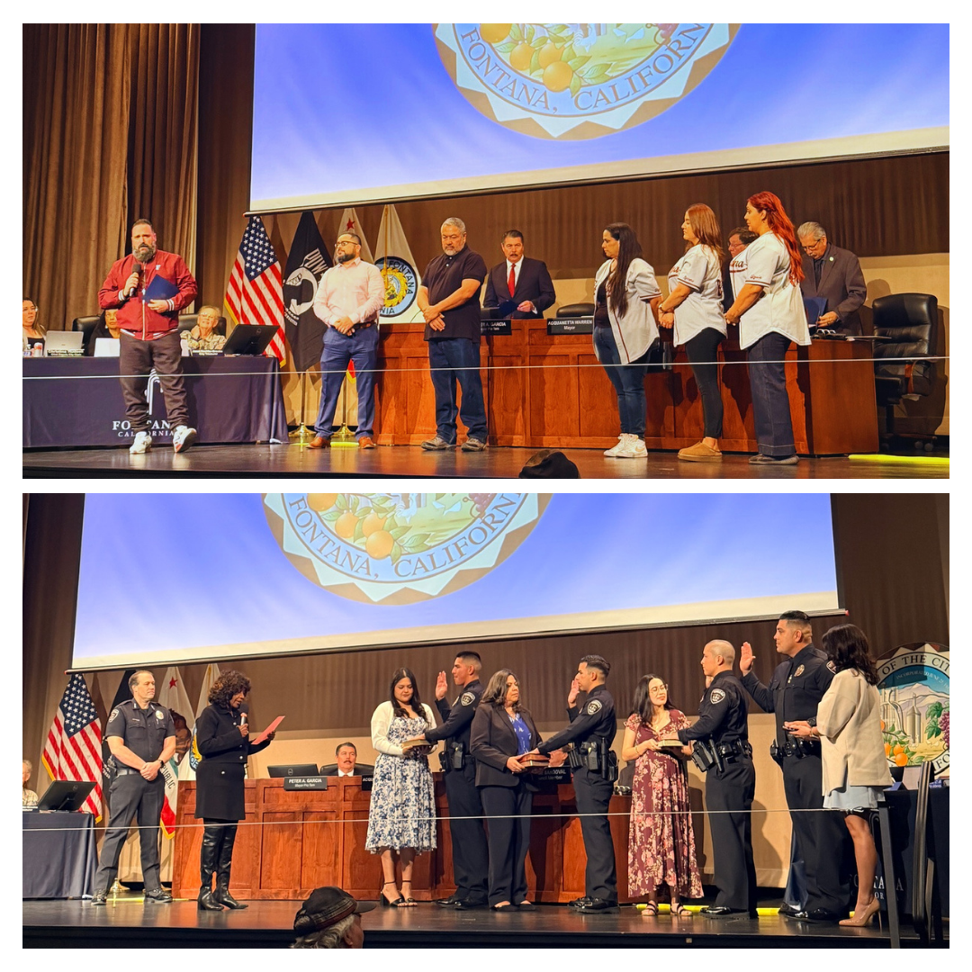 Recognitions at Fontana City Council Meeting