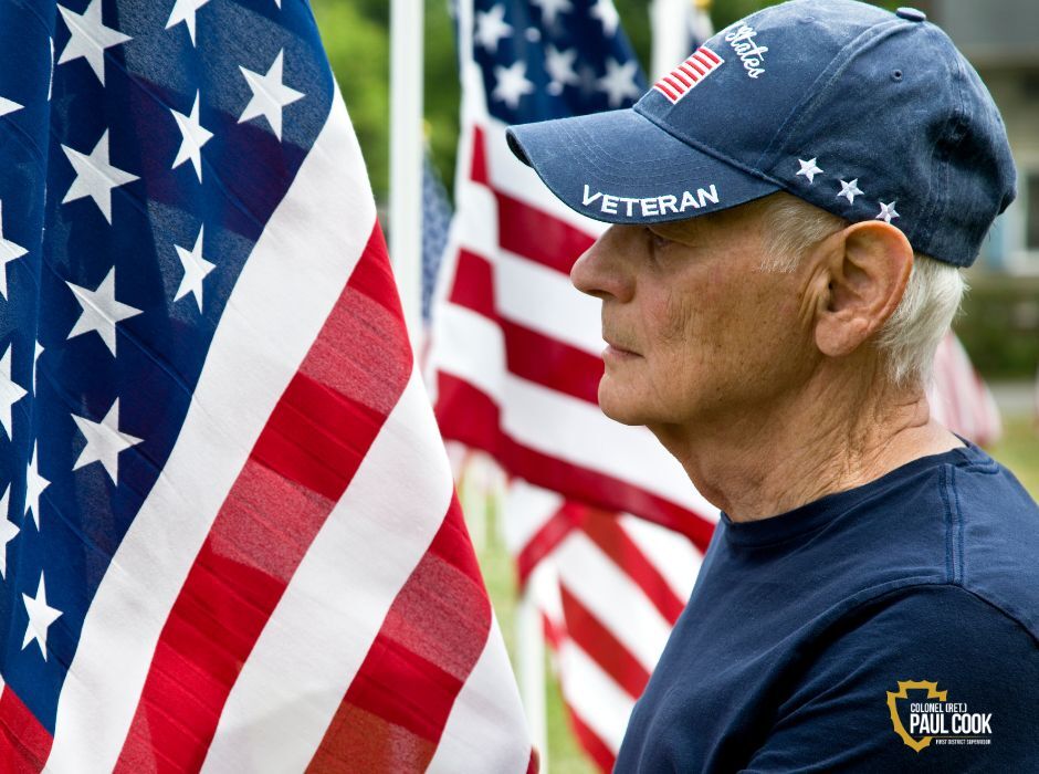 Veteran with US Flag