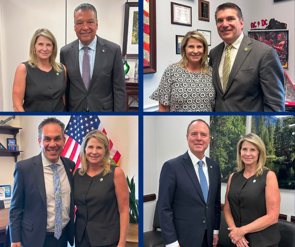 Supervisor Rowe stands beside four federal elected officials inside their respective offices in Washington, D.C.