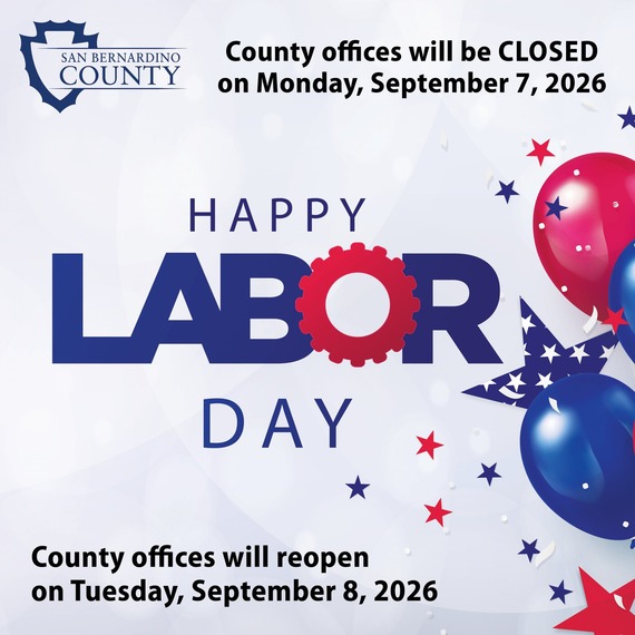 Poster announcing the annual Labor Day office closure on Monday, September 7; reopening on Tuesday, September 8, 2026