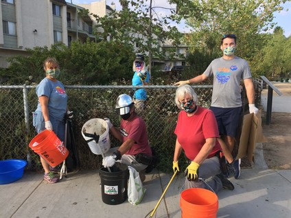 ILACSD Masked-Up Clean Up Volunteers