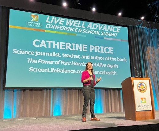 Catherine Price speaking at Live Well Advance