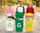 Children recycling