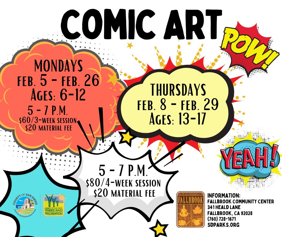 Fallbrook Comic Book Art Classes