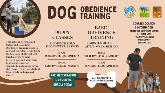 Fallbrook Dog Obedience Classes