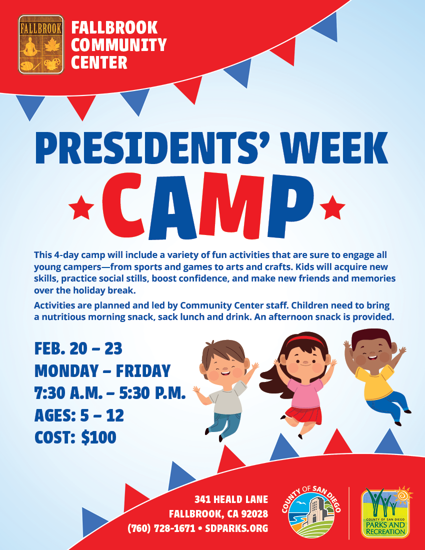 Presidents Week Camp at Fallbrook Community Center