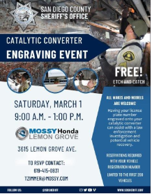 Catalytic converter engraving event
