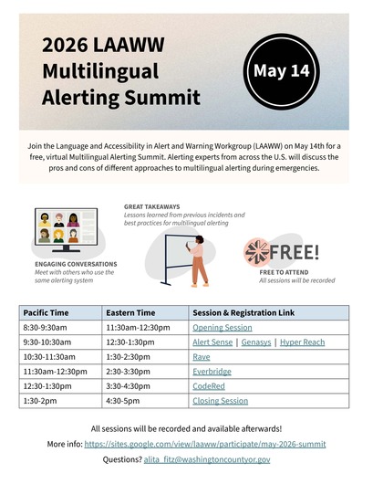 Multilingual Alerting Summit Flyer