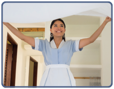 Minimum Wage Maid makes bed