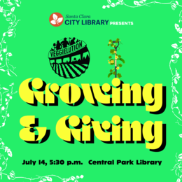 Bright green graphic advertising program in July 2022 with Veggielution