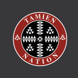 Red, gray and black logo of the Tamien Nation