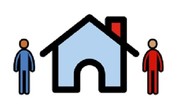 House illustration with two people