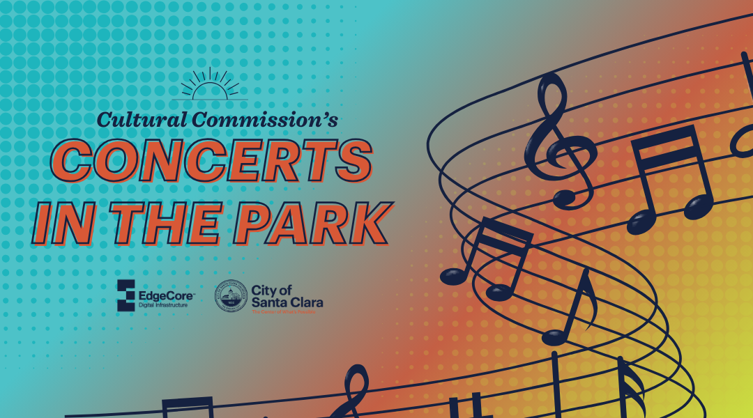 Blue, yellow, and orange Concerts in the Park Image with Musical notes
