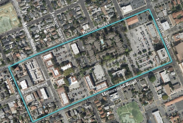 Aerial view of downtown Santa Clara