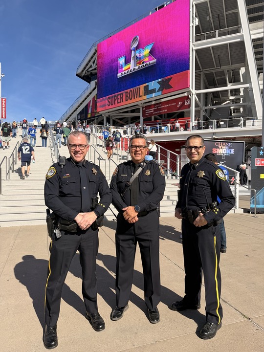 Photo of Police and Fire Chiefs at Super Bowl