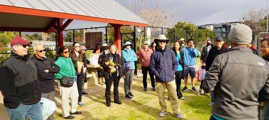 Community garden event crowd