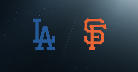 Logos of SF Giants and LA Dodgers