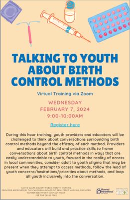 Talking to Youth About Birth Control Methods flyer