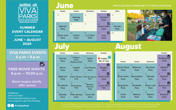 Viva Parks Summer Schedule