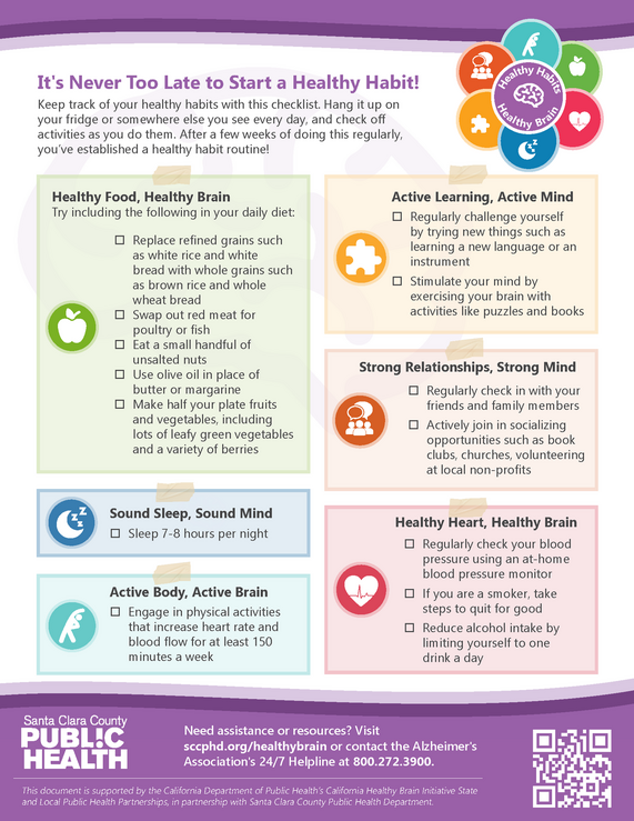 Healthy Habits, Healthy Brain Checklist