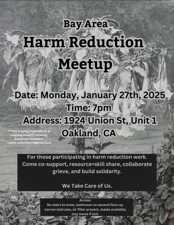 Bay Area Harm Reduction Worker Group Flyer