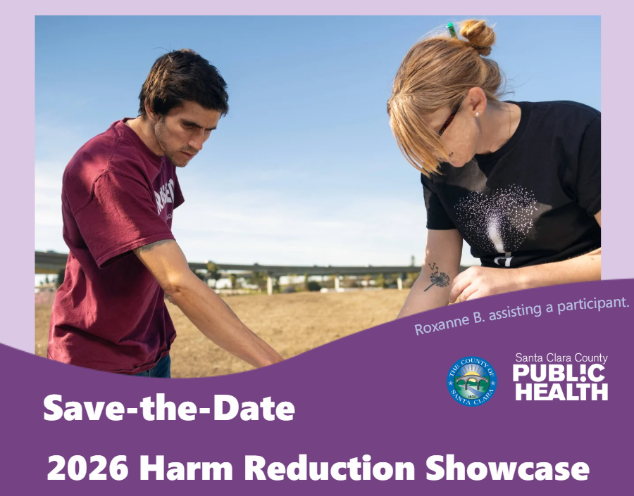 Save-the-date harm reduction showcase flyer