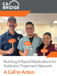 Image of two men and one women holding up signs that say CA Bridge