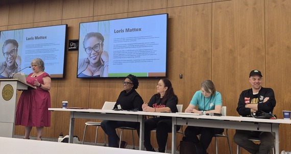 Five people on a panel for the Harm Reduction Showcase