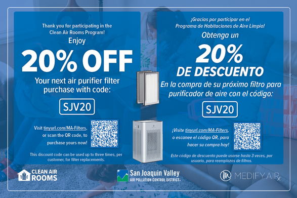 Use code SJV20 at medifyair.com for 20% off your next filter