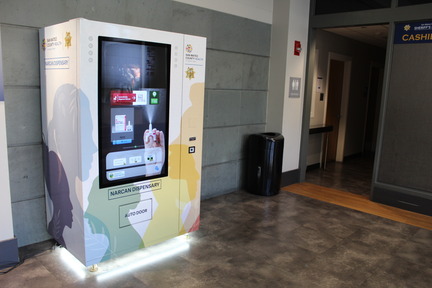 The new Narcan Dispensary sits in the lobby of the Maguire Correctional Facility 